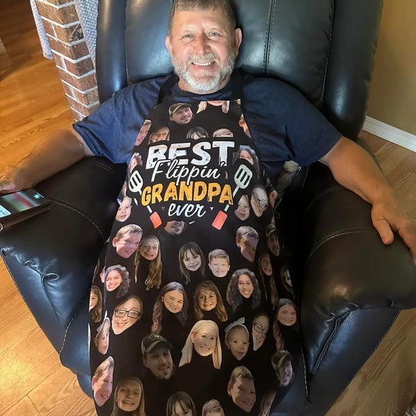 Custom Apron with Faces - Gift for Father's Day photo review