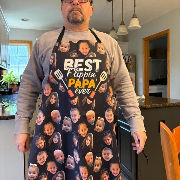 Custom Apron with Faces - Gift for Father's Day photo review
