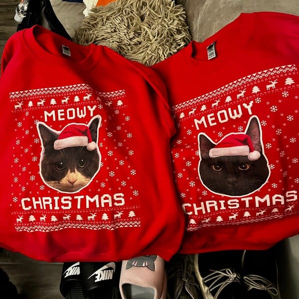 Cat Photo Ugly Christmas Sweater – Funny Holiday Gift Idea for Cat Lovers photo review