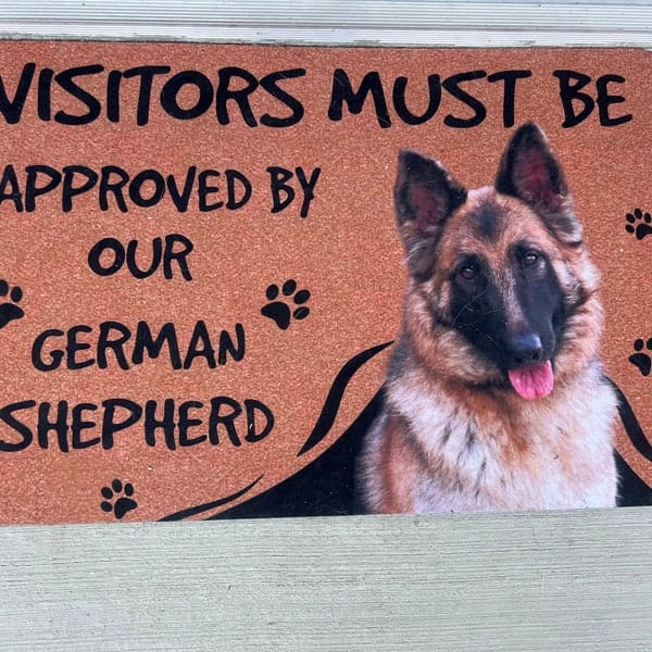 Custom Dog Photo Doormat - Visitors Must Be Approved By Welcome Mat photo review