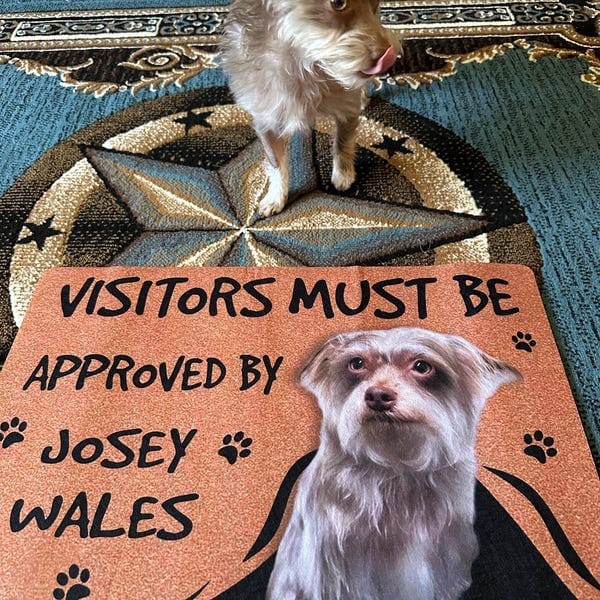 Custom Dog Photo Doormat - Visitors Must Be Approved By Welcome Mat photo review