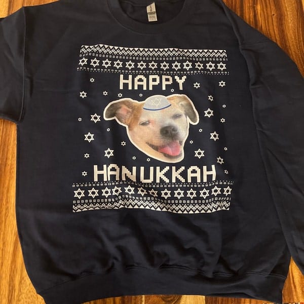 Happy Hanucat - Cat Photo Ugly Hanukkah Sweater photo review