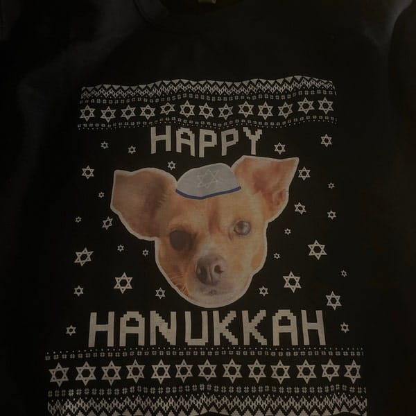 Happy Hanucat - Cat Photo Ugly Hanukkah Sweater photo review