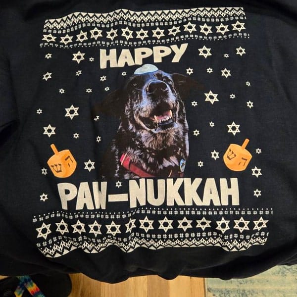 Happy Hanucat - Cat Photo Ugly Hanukkah Sweater photo review