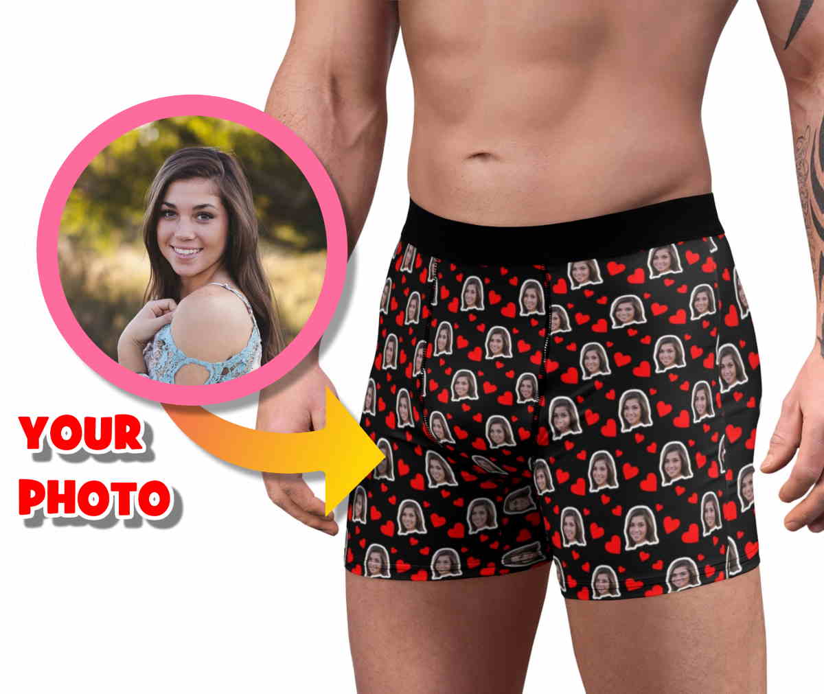 Your Face on Men's Personalized Boxer - Custom Valentine's Day Underwear |  Passionify