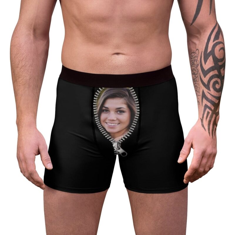 Your Face on Custom Men's Boxers with Zipper - Personalized Underwear