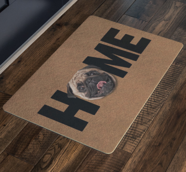 Custom Dog Face Photo HOME Welcome Doormat Housewarming Gift