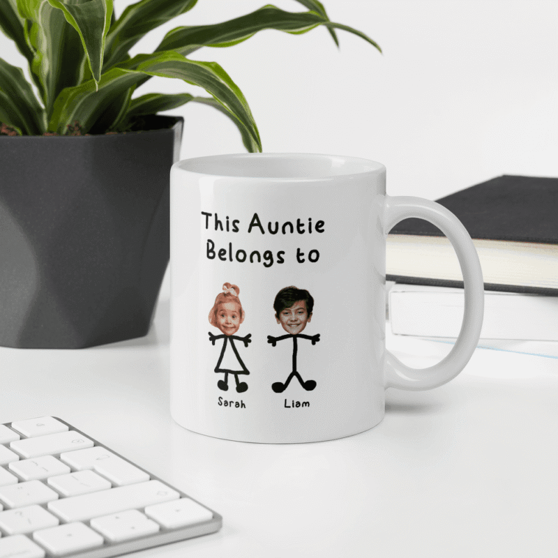 Personalized Aunt Coffee Mug Gift from Niece or Nephew