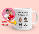This-Auntie-Belongs-to-Custom-Kids-Photo-Mug-Gift-for-Aunts-Birthday Personalized Aunt Coffee Mug Gift from Niece or Nephew