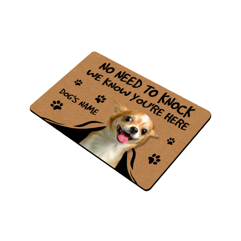 No Need To Knock Doormat, Gift For Dog Lovers, Personalized Doormat, N -  PersonalFury