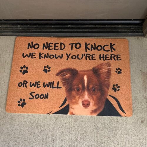 Personalized Dog Photo Doormat - No Need To Knock We Know You're Here photo review