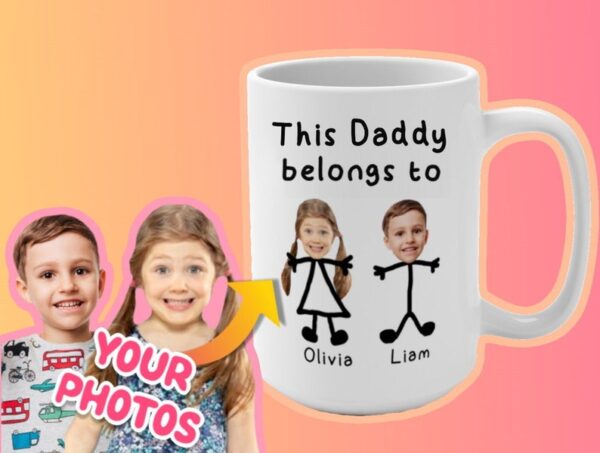 Custom Dad Mug This Daddy Belongs to Personalized Coffee Mug for Father's Day