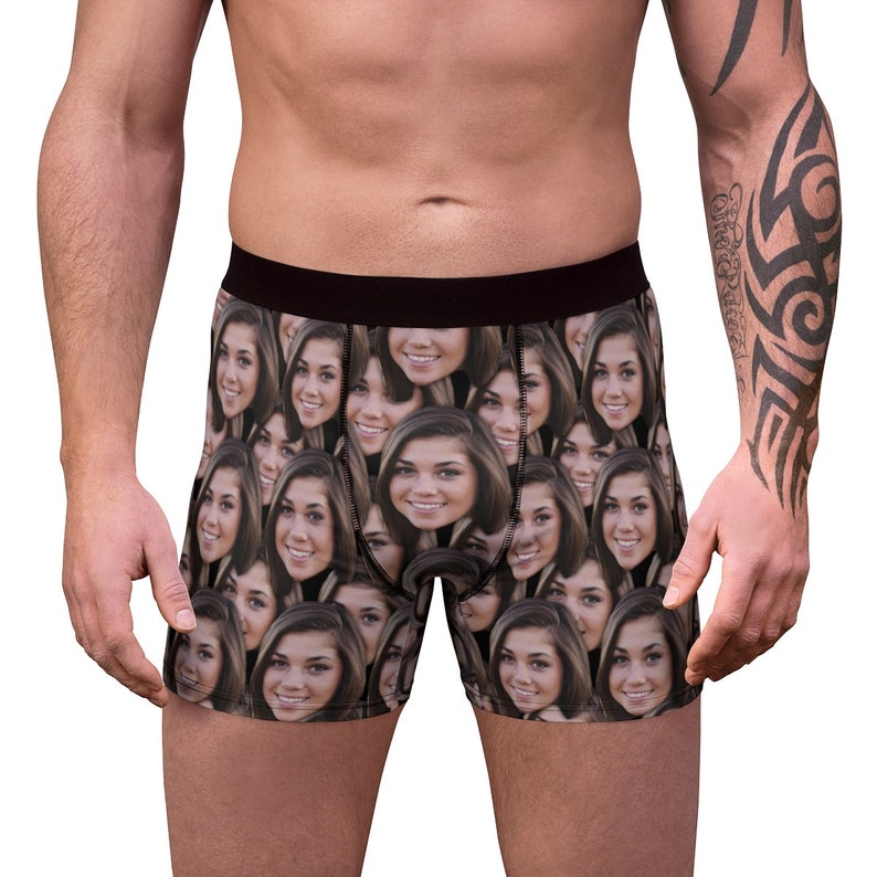 Custom Boxers with Face for Boyfriend Husband Dad, Personalized Underwear  with Photo, Picture Boxer Briefs, Photo Boxers, Face M