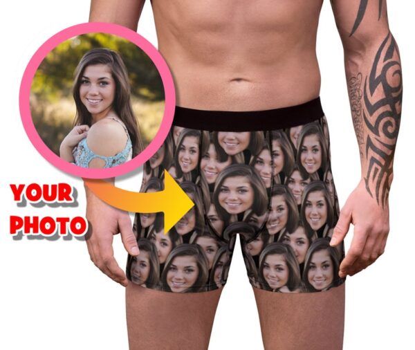 My Face on Custom Underwear, Personalized Men's Boxers with Face