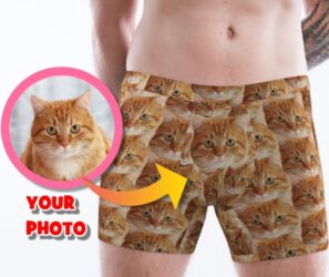 Personalized Cat Photo Men's Underwear