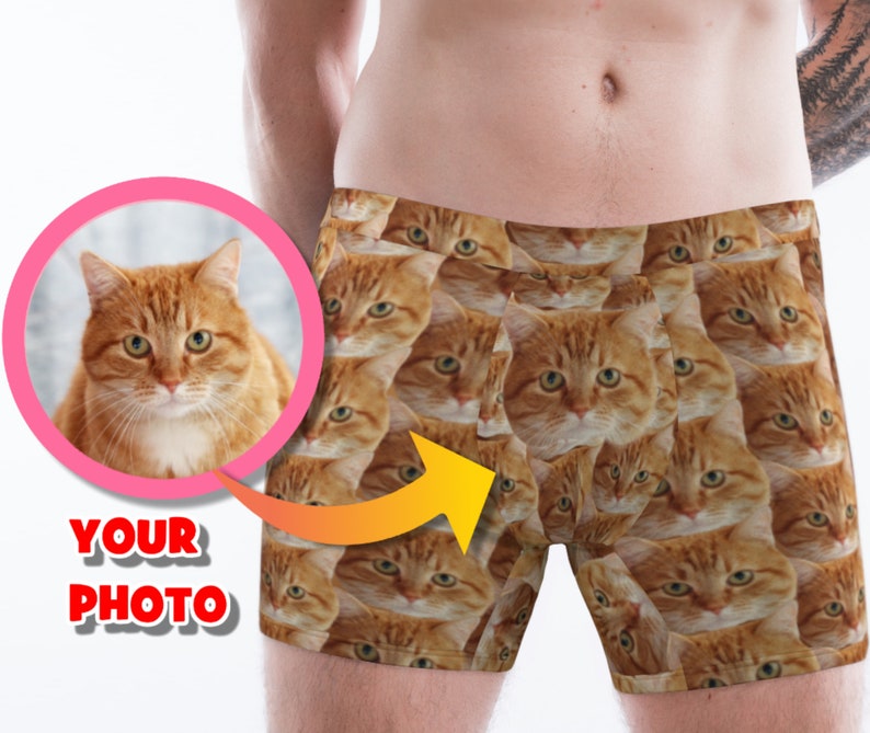 Multi Face Cat On Undies - Custom Underwear With Your Cat On Them