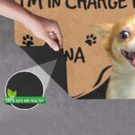Personalized Dog Photo Doormat I'm in Charge Here