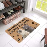 Custom Cat Photo Doormat, We Just Live Here Cats are in charge Door Mat, Personalized Cat Welcome Mat il_794xN.2939399201_hw6w Custom Funny Cat Welcome Doormat