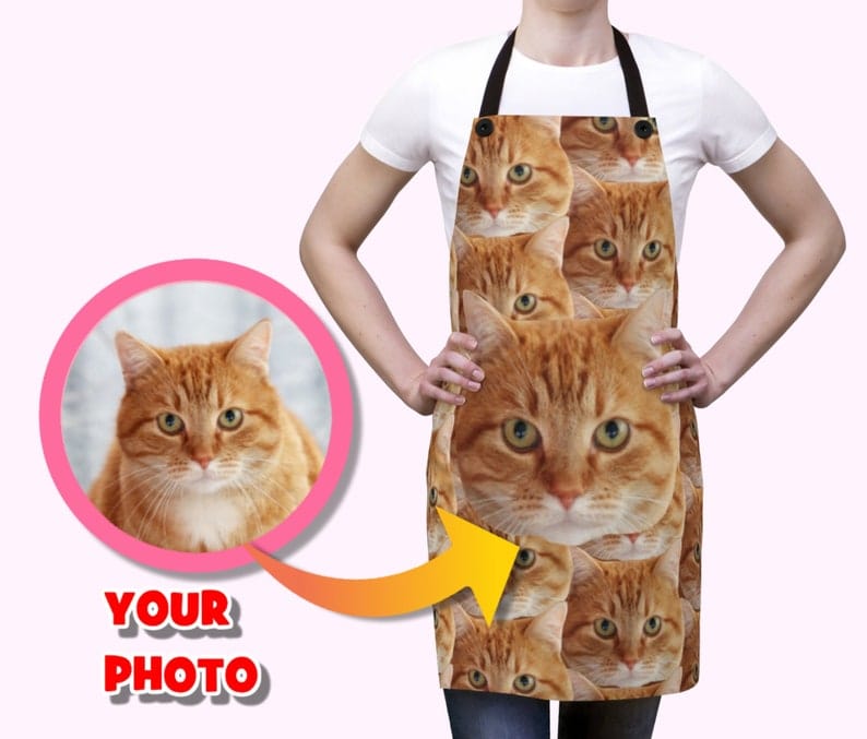 Custom Cat Photo on Personalized Apron il_794xN.2270390001_gzwz Personalized Cat Photo Apron