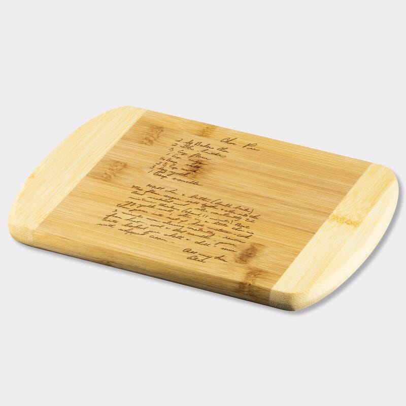 Custom Handwritten Grandma's Recipe on Cuttin Board Engraved