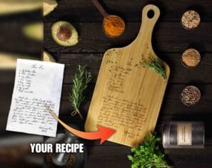 Grandma's Handwritten Recipe Cutting Board