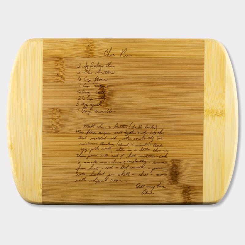 Custom Handwritten Grandma's Recipe on Cuttin Board Engraved