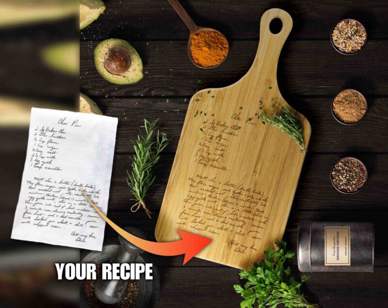 Grandma's Handwritten Recipe Cutting Board