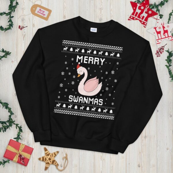 Swan Lover Ugly Christmas Sweater Merry Swanmas