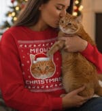 Cat Photo Ugly Christmas Sweater with Meowy Christmas Design Cat Photo Ugly Christmas Sweater – Funny Holiday Gift Idea for Cat Lovers