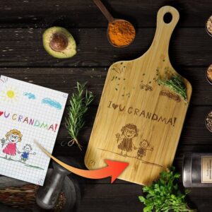 Engraved Kids Drawing Cutting Board Gift for Grandma