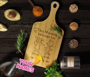 Custom Mom Cutting Board Gift Idea for Mother's Day