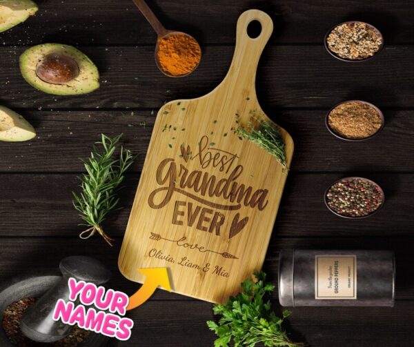 Best Grandma Ever Cutting Board - Gift for Mother's Day