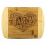 Custom Engraved Aunt Wort Art Heart Shaped Cutting Board Gift Idea for Aunt's Birthday il_794xN.4745249915_gphb