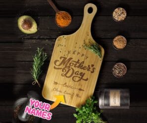 Custom Happy Mother's Day Cutting Board with Kids' Names Engraved