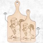 Custom Wedding Portrait Photo Cutting Board: Heart-Connected Names il_794xN.5835030216_klwh