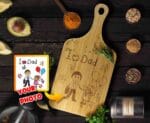 Engraved Kids Drawing Cutting Board Gift for Dads for Father's Day Engraved Kids Drawing Cutting Board Gift for Dads for Father's Day