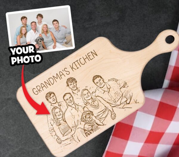 Family Portrait Cutting Board - Perfect Mother's Day Gift for Grandma