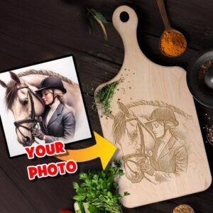 Horse Photo Cutting Board - Personalized Gift for Horse Lovers