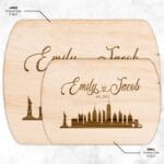City Skyline Wedding Venue Cutting Board with Names & Date
