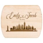 City Skyline Wedding Venue Cutting Board with Names & Date