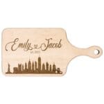 City Skyline Wedding Venue Cutting Board with Names & Date
