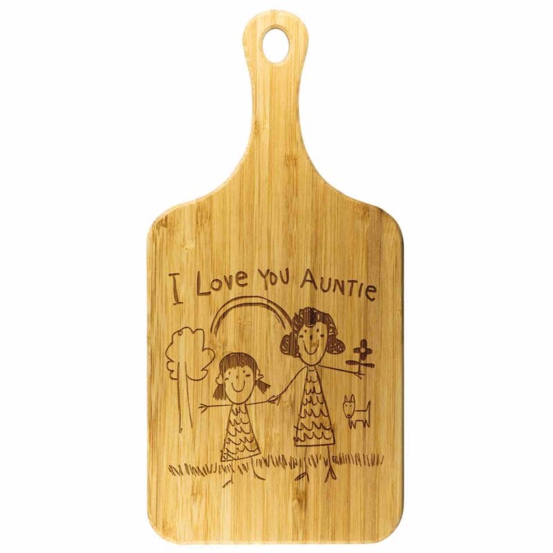 Engraved Kids Drawing Cutting Board Gift for Aunts