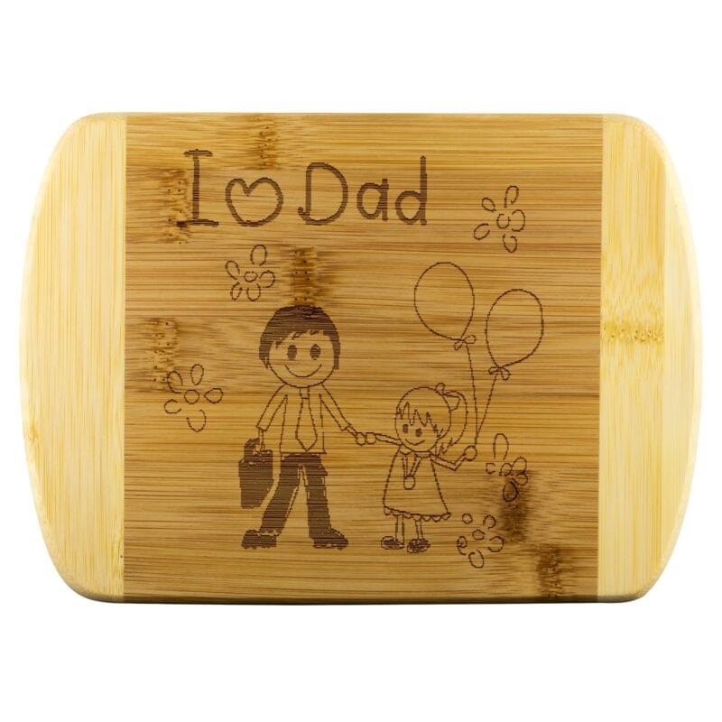 Engraved Kids Drawing Cutting Board Gift for Dad
