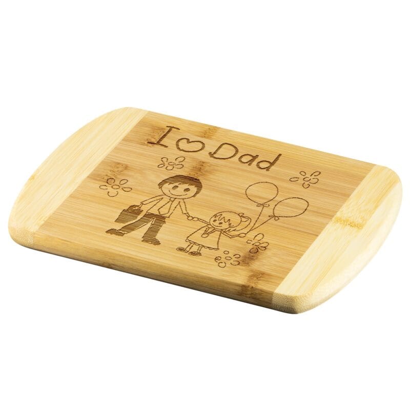 Engraved Kids Drawing Cutting Board Gift for Dad