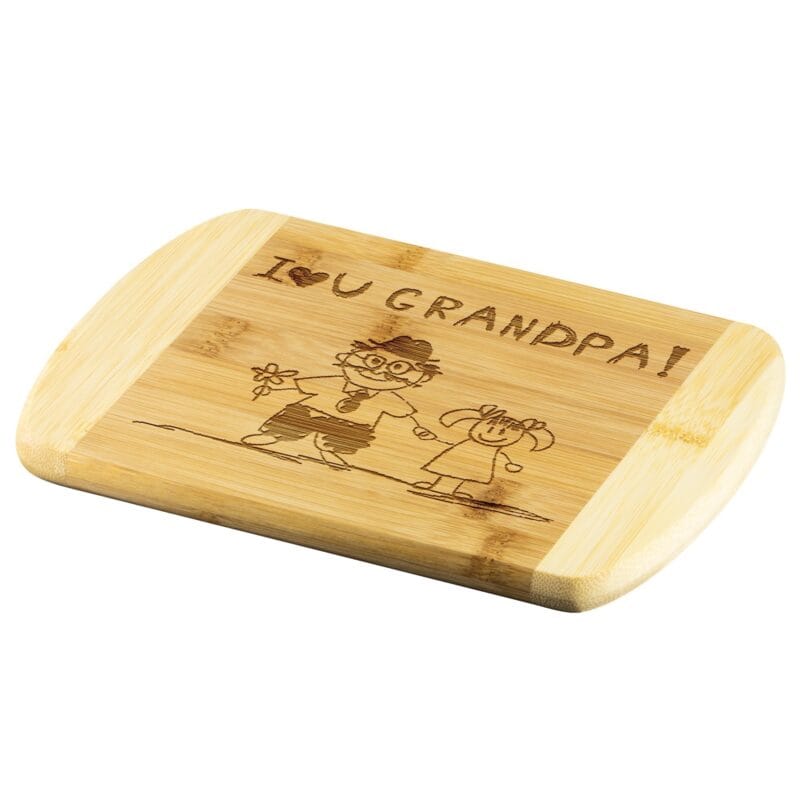 Engraved Kids Drawing Cutting Board Gift for Grandpas