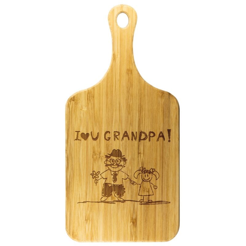 Engraved Kids Drawing Cutting Board Gift for Grandpas
