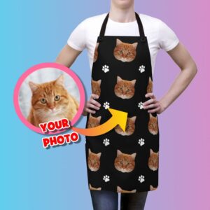 Custom Cat Face Apron - Personalized Gift for Cat Lovers