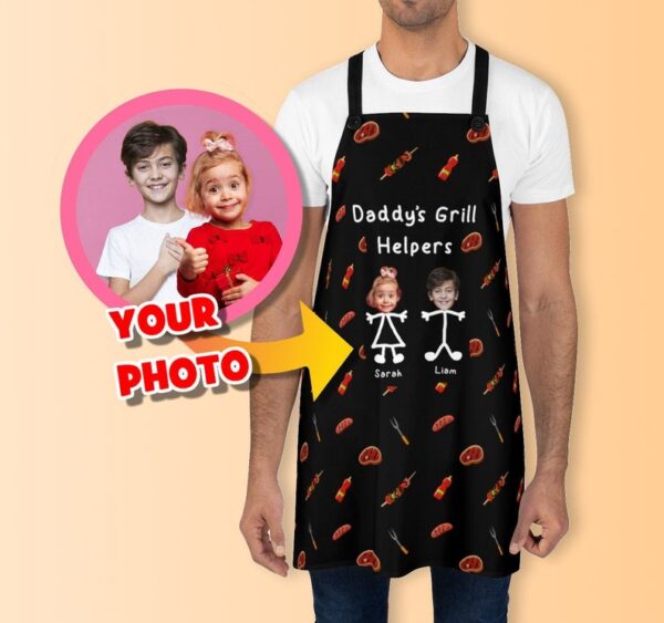 Custom Daddy Photo Apron: Personalized Father's Day Barbecue Gift