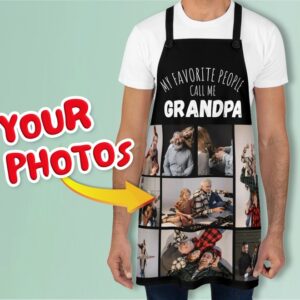 Custom Grandpa Photo Apron - Personalized Gift for Father's Day