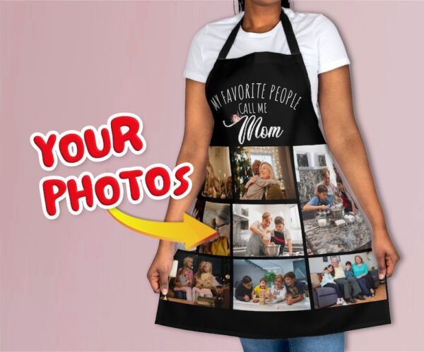 Custom Mom Photo Collage Apron - Personalized Mother's Day Gift
